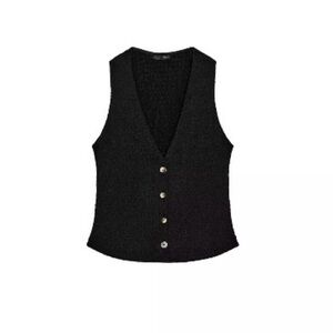 Zara Black Women's Buttoned Vest | S | NWT